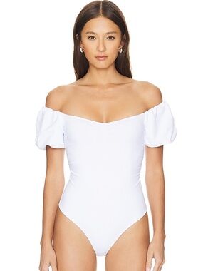 Free People Bella Puff Sleeve Body Suit